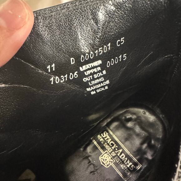 Stacy Adams Boot Men 11D Madison Boot High Top Biscuit Toe Black Leather Classic - Picture 10 of 11